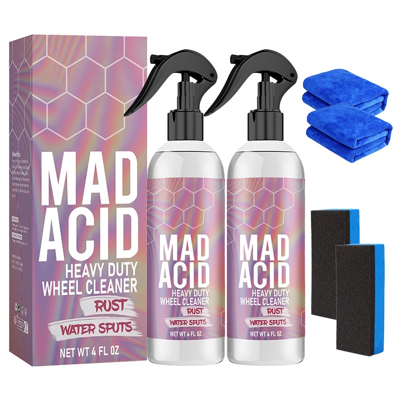 3X Mad Acid- Heavy-Duty Wheel Cleaner, Water Spot Remover for Car,Glass Cleaner