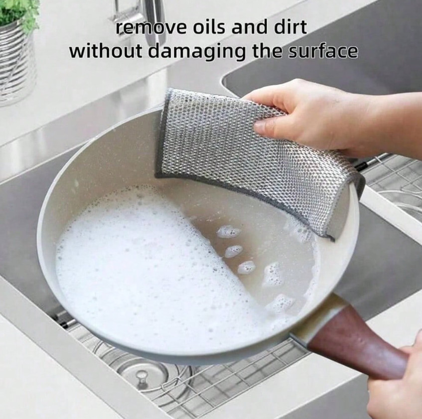 20pcs Magic Double-Sided Steel Wire Cleaning Cloths for Dishes & Pots-NEW