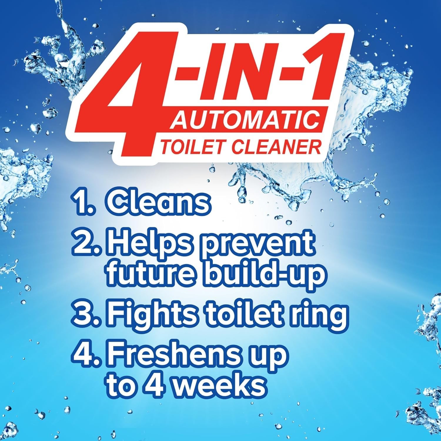 4-in-1 Rim Hanger Toilet Bowl Cleaner, Lavender, 1 Count or 2 Count