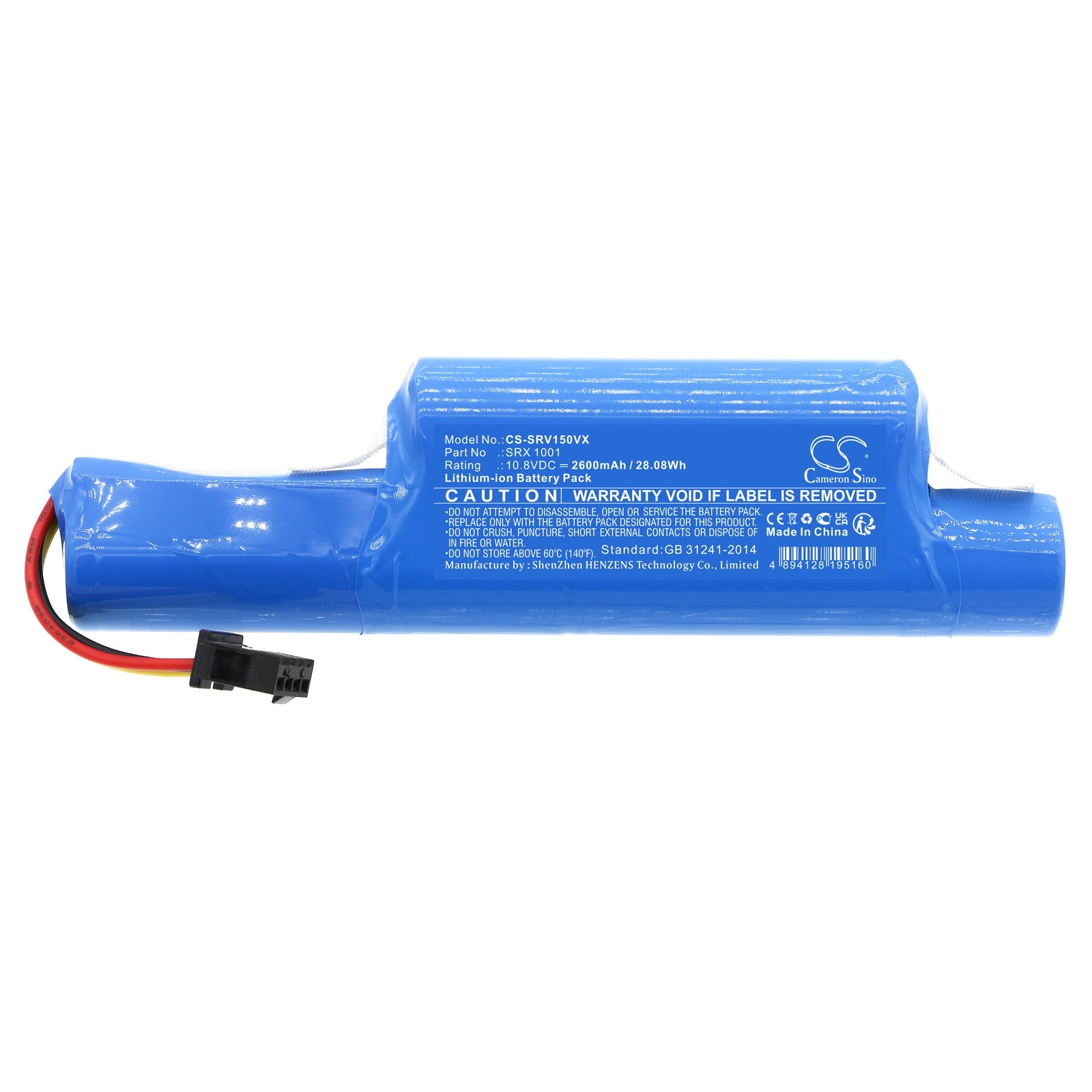 BATTERIE 2600mAh SRX 1001 For Beko VRR 60110 VW, Sencor SRV 2230TI SRX 1001
