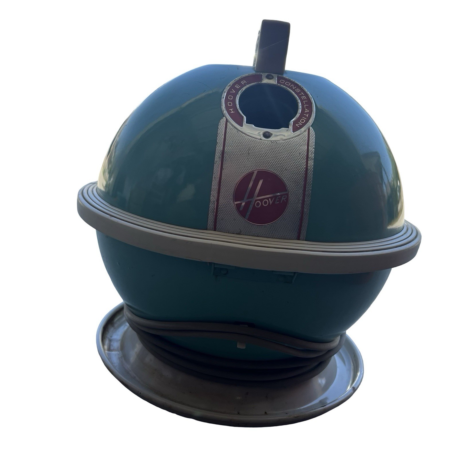VTG 1960s Hoover Constellation 454 TURQUOISE Atomic Age Canister Vacuum – WORKS!