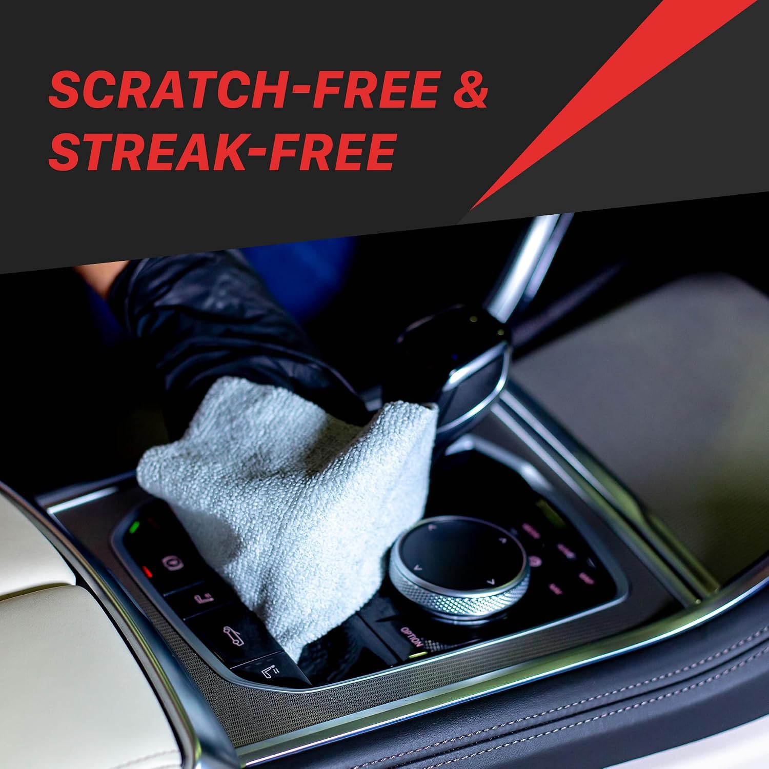 Microfiber Detailing Towels | 20-Pack, Grey, 12″X12″, 180GSM | Lint-Free, Streak