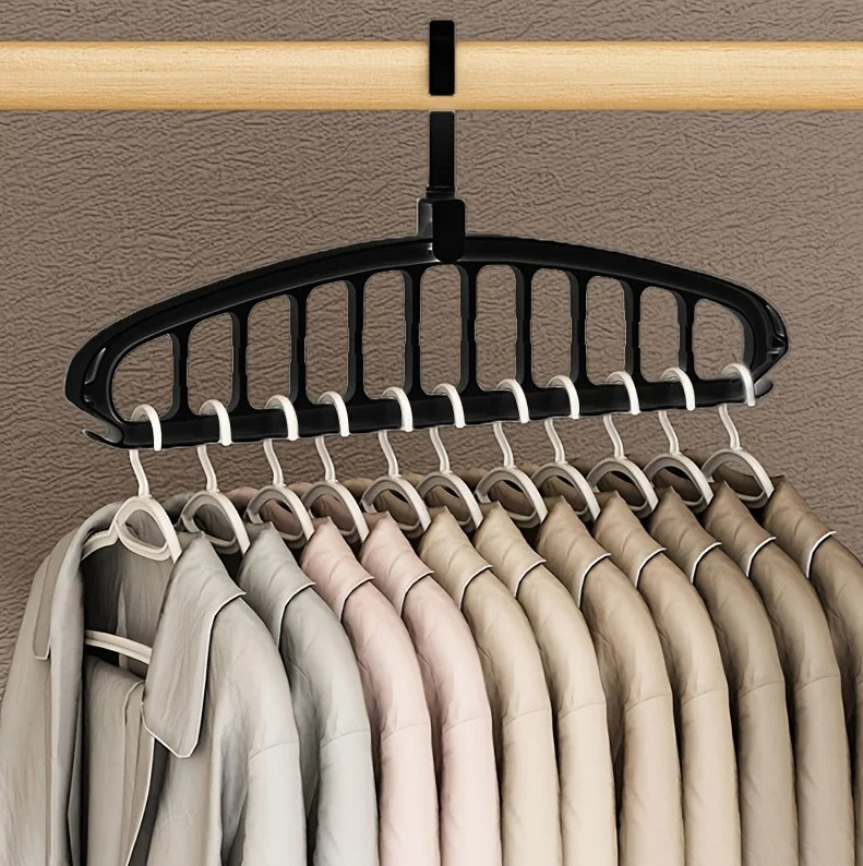 1 pc Folding Multi-Hole Clothes Hanger Non-Slip Closet Space Saver Organizer