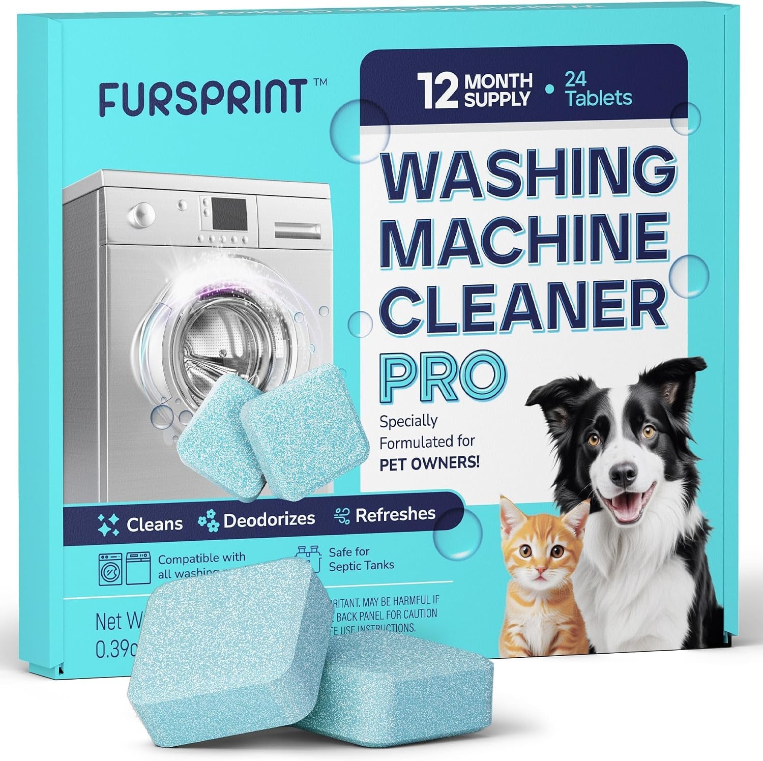 Uproot Clean Washing Machine Cleaner Tablets – 24 Pack for a 12 Month Supply. Fo