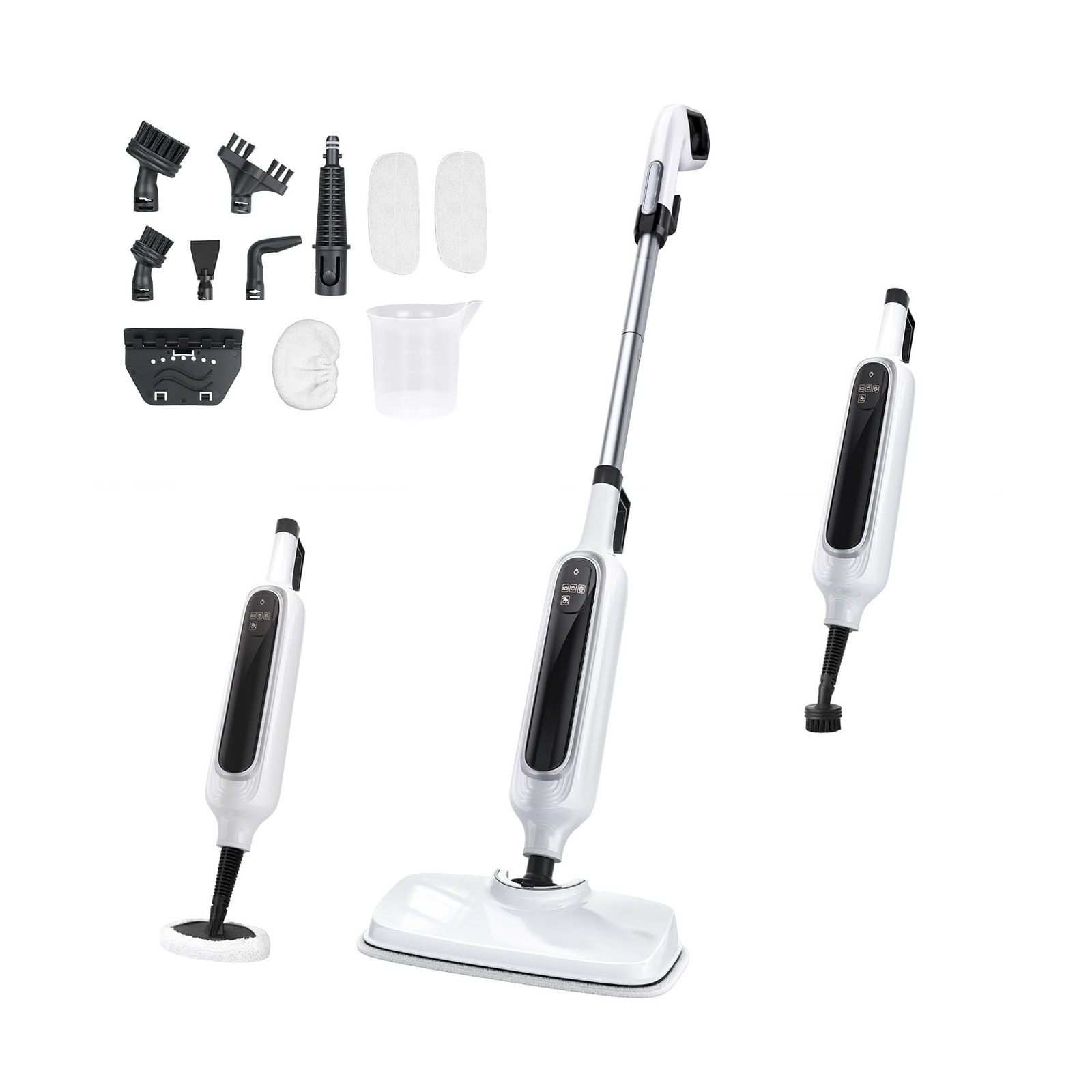 12-in-1 Steam Mop, Detachable Handheld Steam Cleaner for Home, 23FT Cord, 3 S…