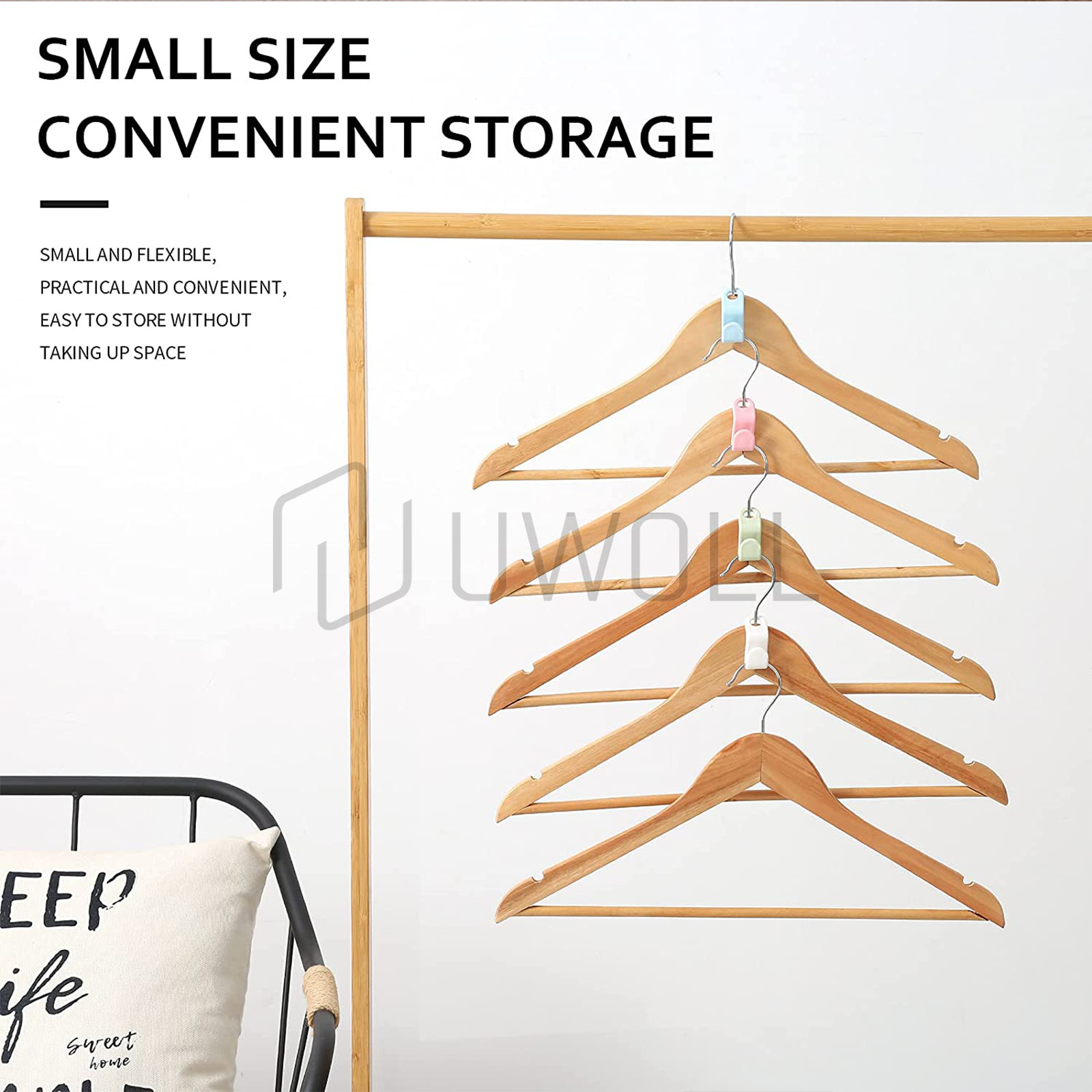 120 Pcs Clothes Hanger Connector Hooks Closet Hanger Organizer Space-saving Clip
