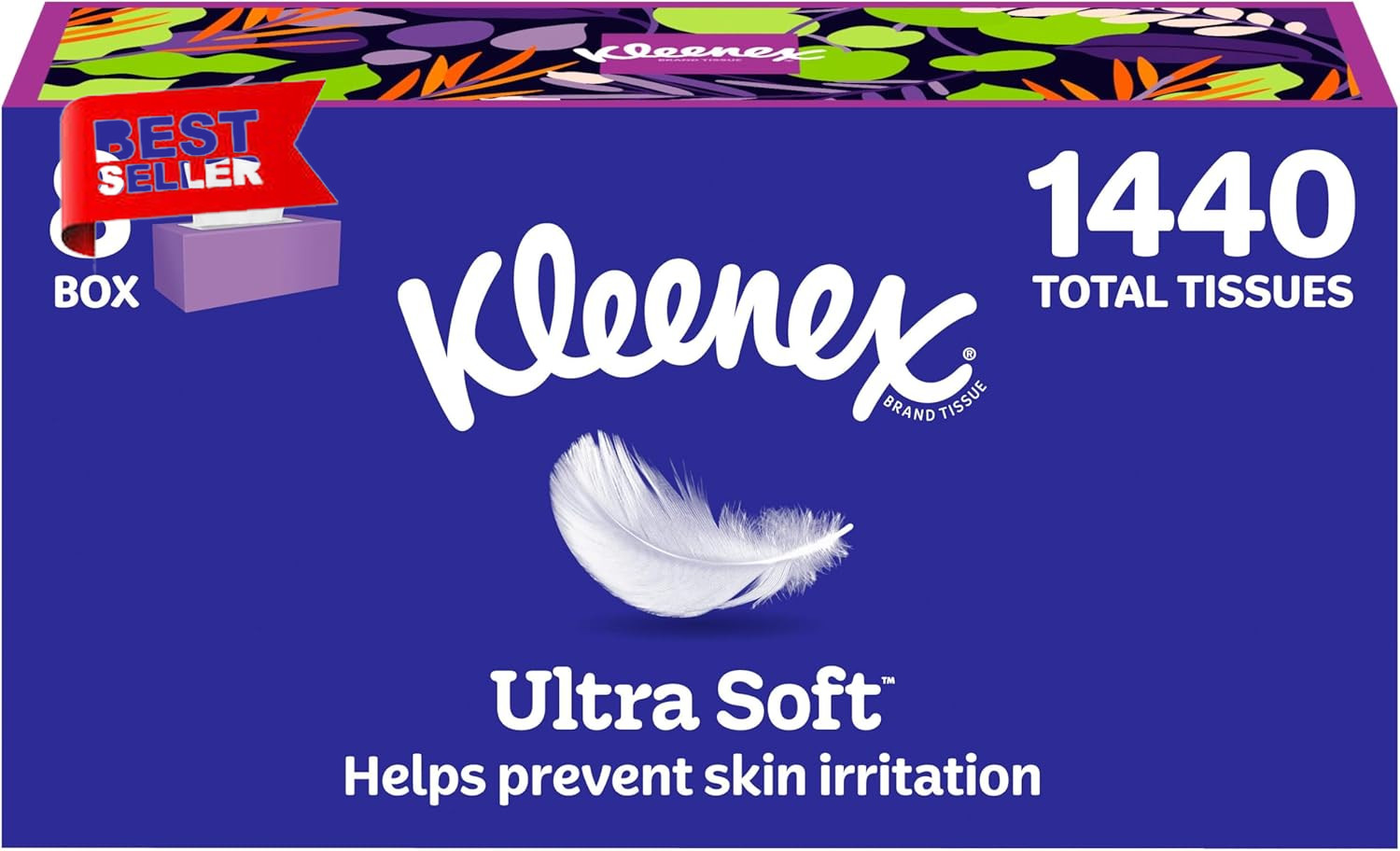 Kleenex Ultra Soft Facial Tissues 8 Flat Boxes 180 Tissue/Box 3Ply Pack May Vary