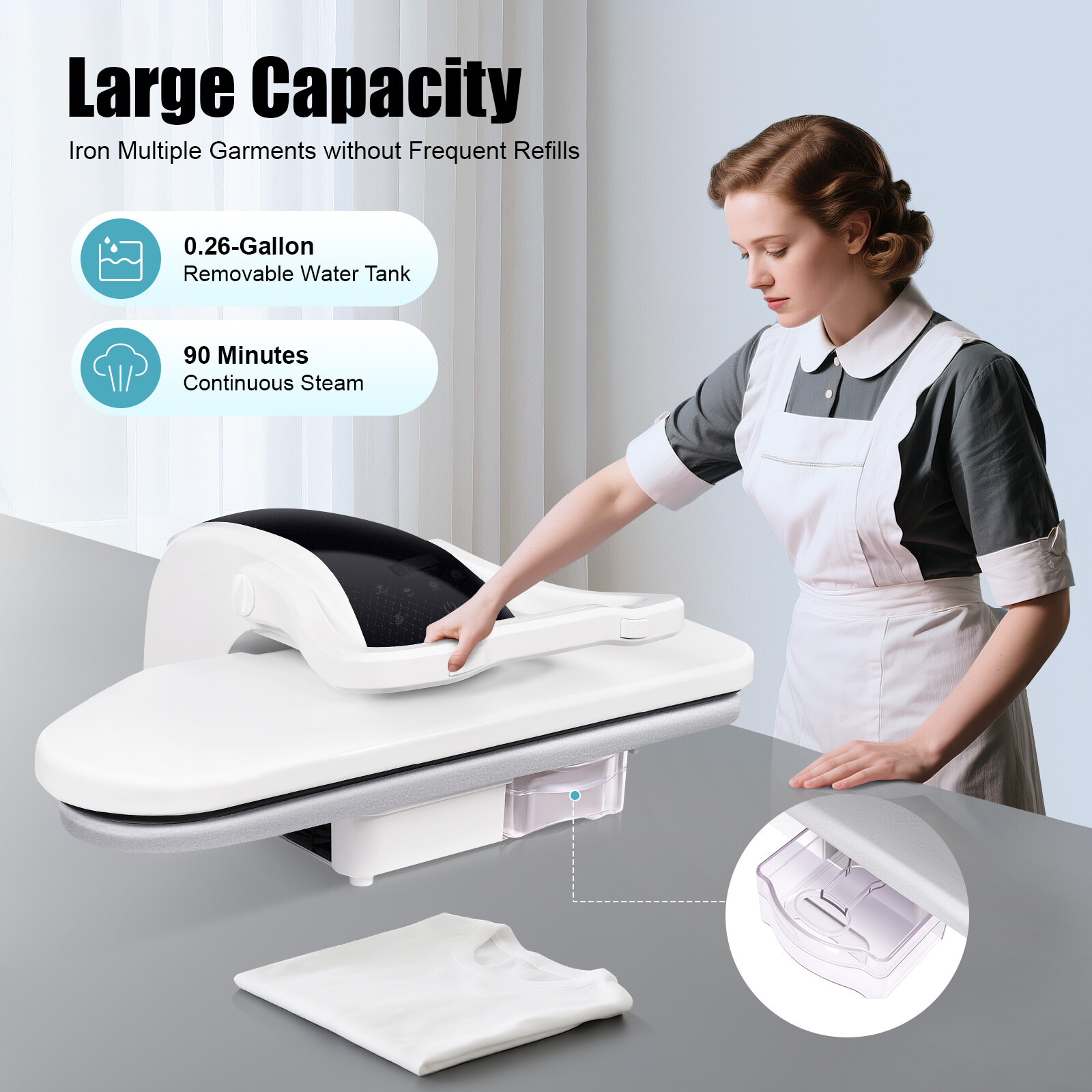 Intelligent Steam Press with Touch Screen, 5 Fabric Modes, 1600W Power