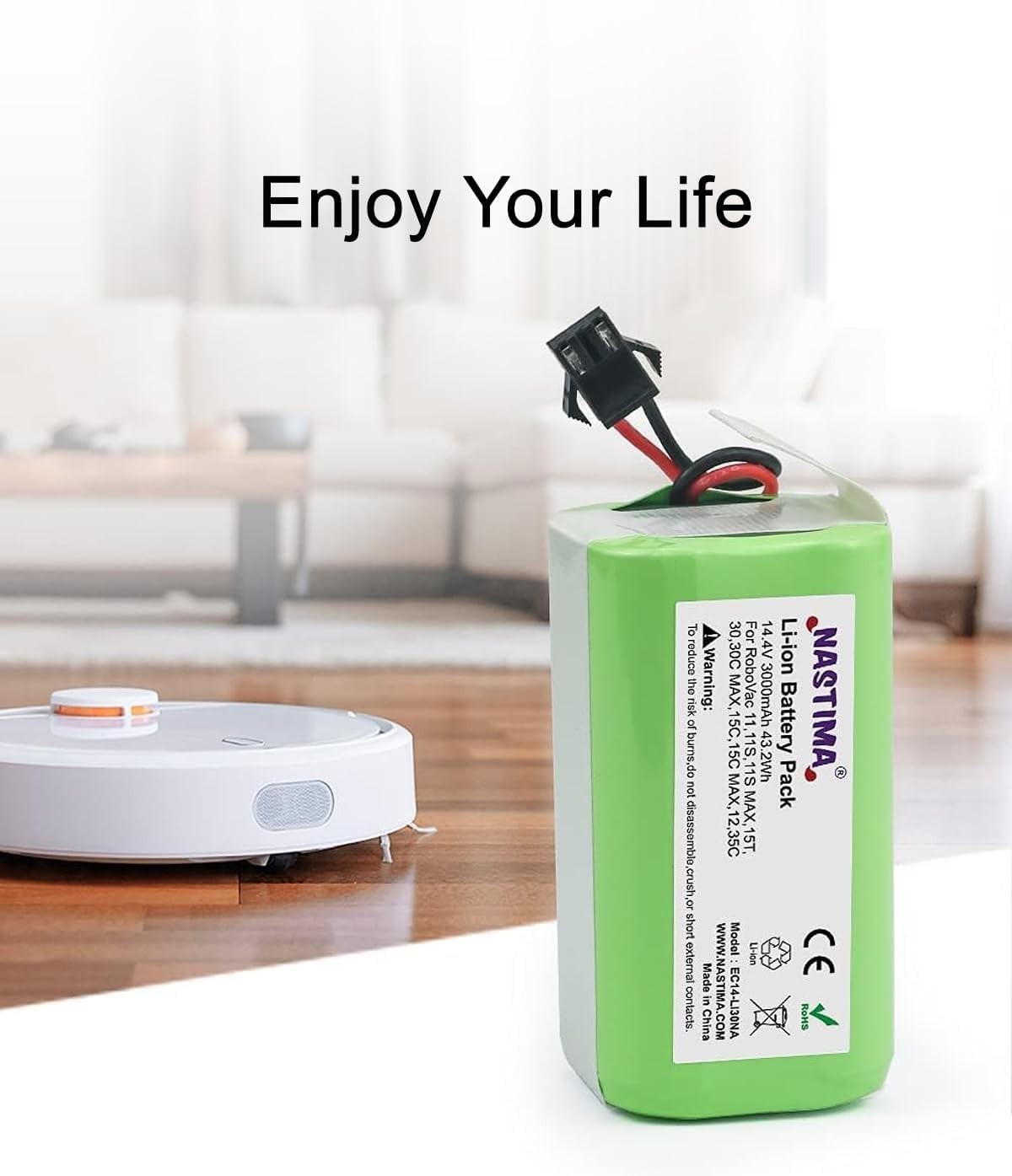 14.4V 3000mAh Replacement Battery for Eufy Robovac 11 11S MAX 15C MAX 20C 30C
