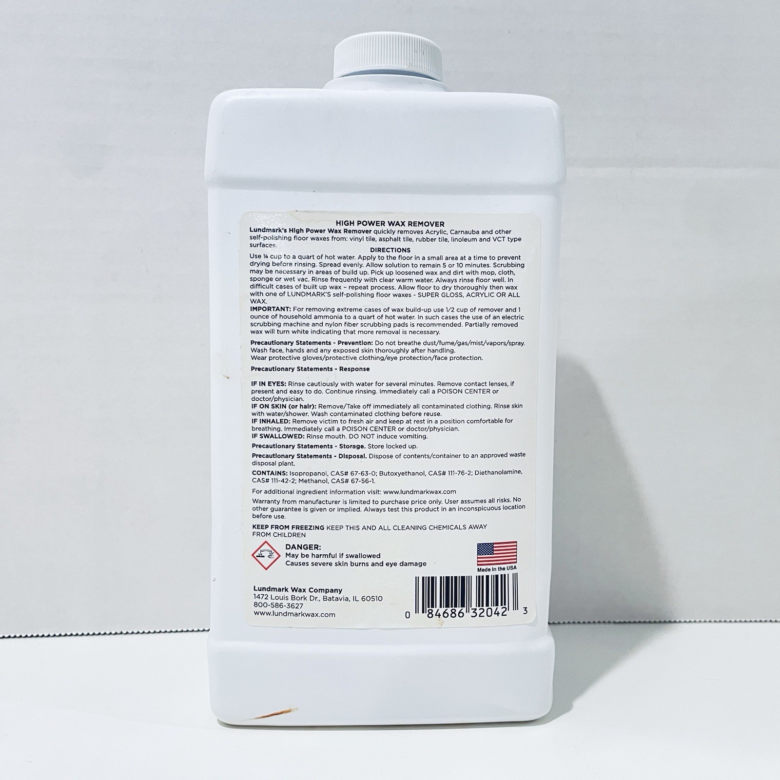 Lundmark High Power Wax Remover, Commercial Strength Floor Wax Stripper, 32 Oz