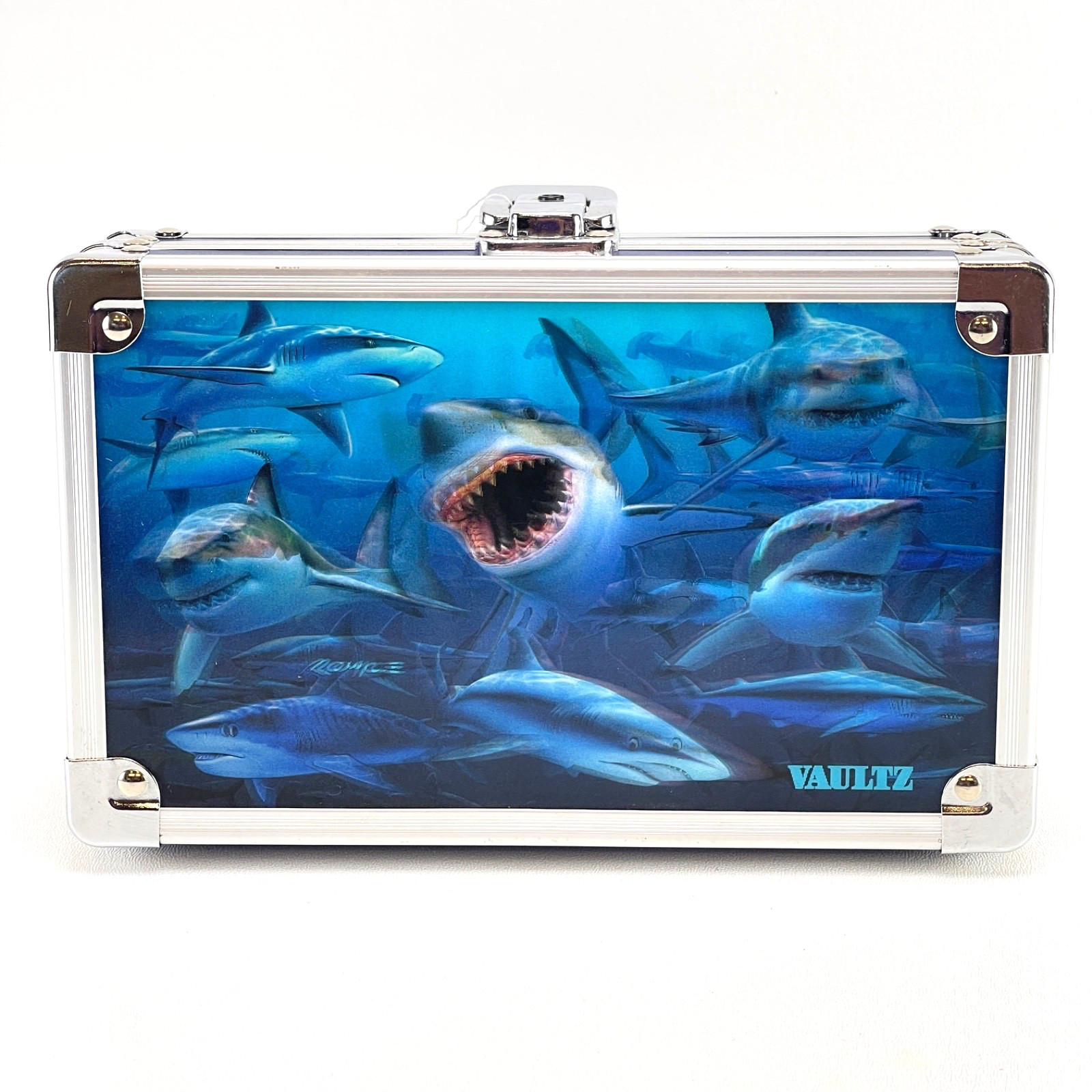 Vaultz Shark Lockbox w/Key Lock 8.25″x5.5″ Security Lock Box Pencil Case – New