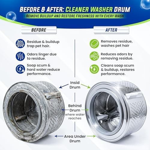 True Fresh Washing Machine Cleaner Tablets 25 Pack for Front Load, Top Load &…