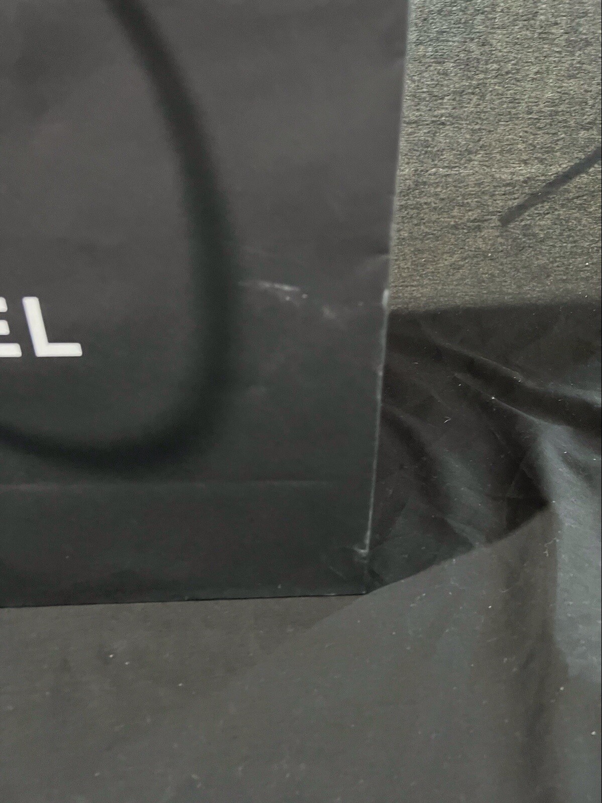 Authentic CHANEL Paper Reusable Shopping Bag Rope Handle Black 13″ x 17 “x 6”