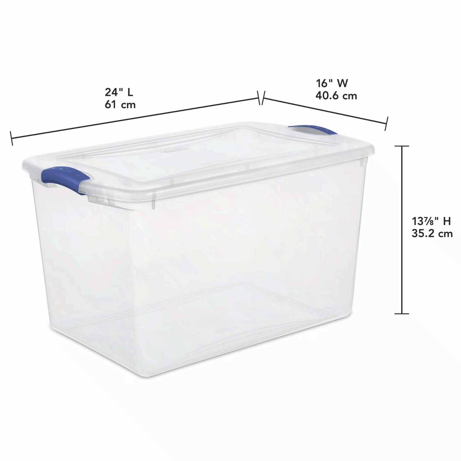 Sterilite Large Latching Storage Bin, 66 Quart Clear Plastic Storage Container