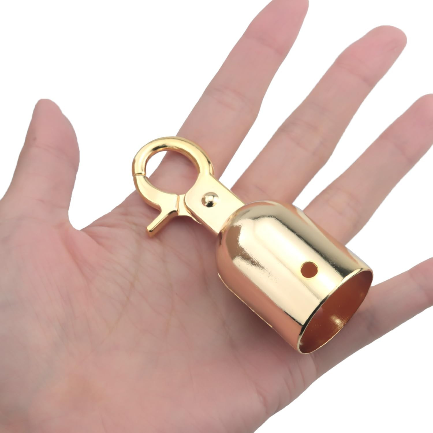 2PCS Gold Rope Hanger Bell Hooks 2.99X1.1 Inch Stainless Steel Rope End Snaps Re