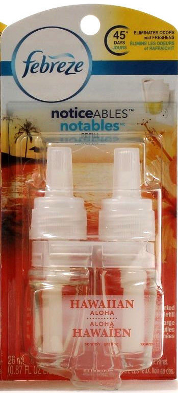 1 Febreze Noticables Refill Hawaiian Aloha Eliminates Odors and Freshens 45 Days