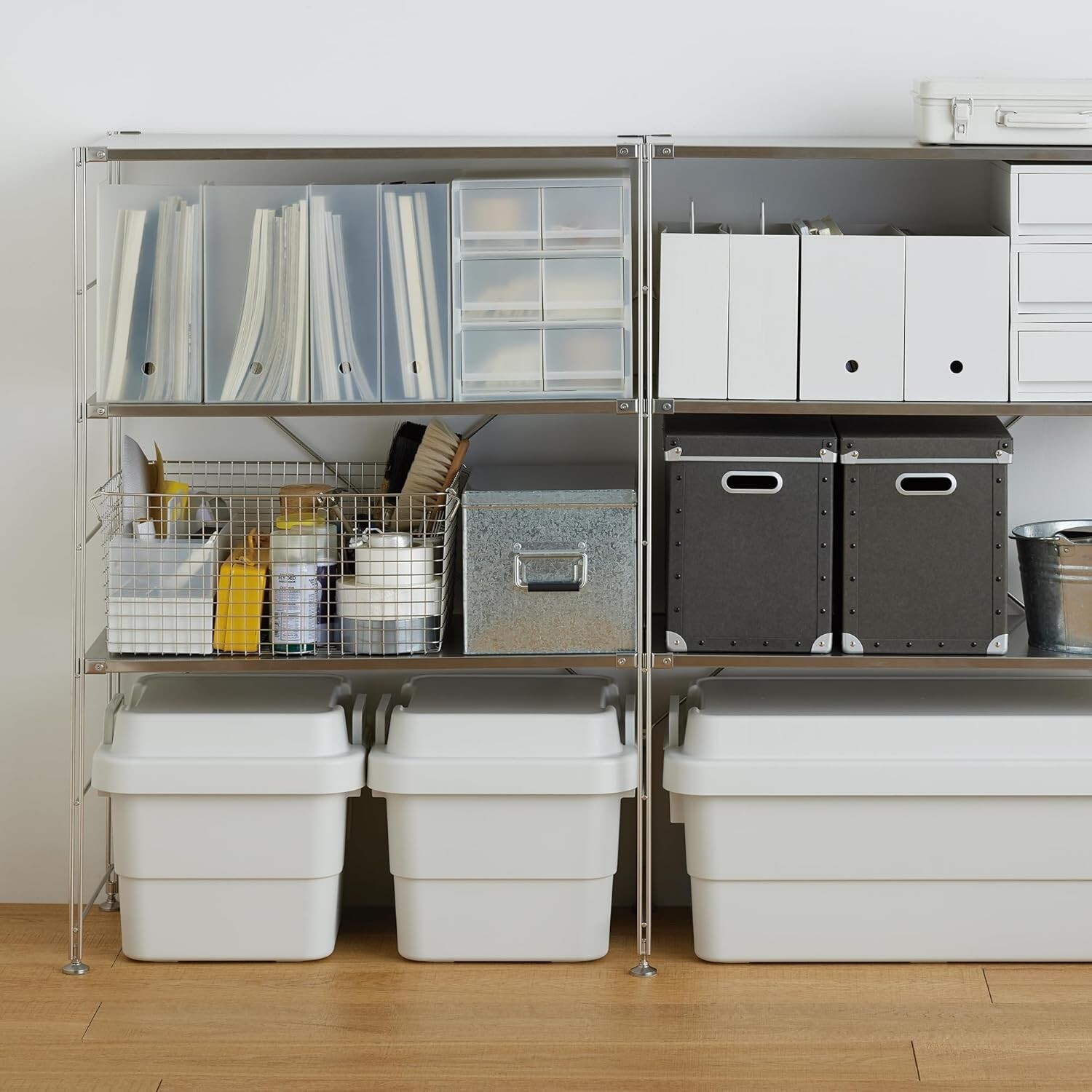 MUJI MoMA Large Galvanized Iron Box 10.2 in × 14.5 in × 9.4 in Silver Storage