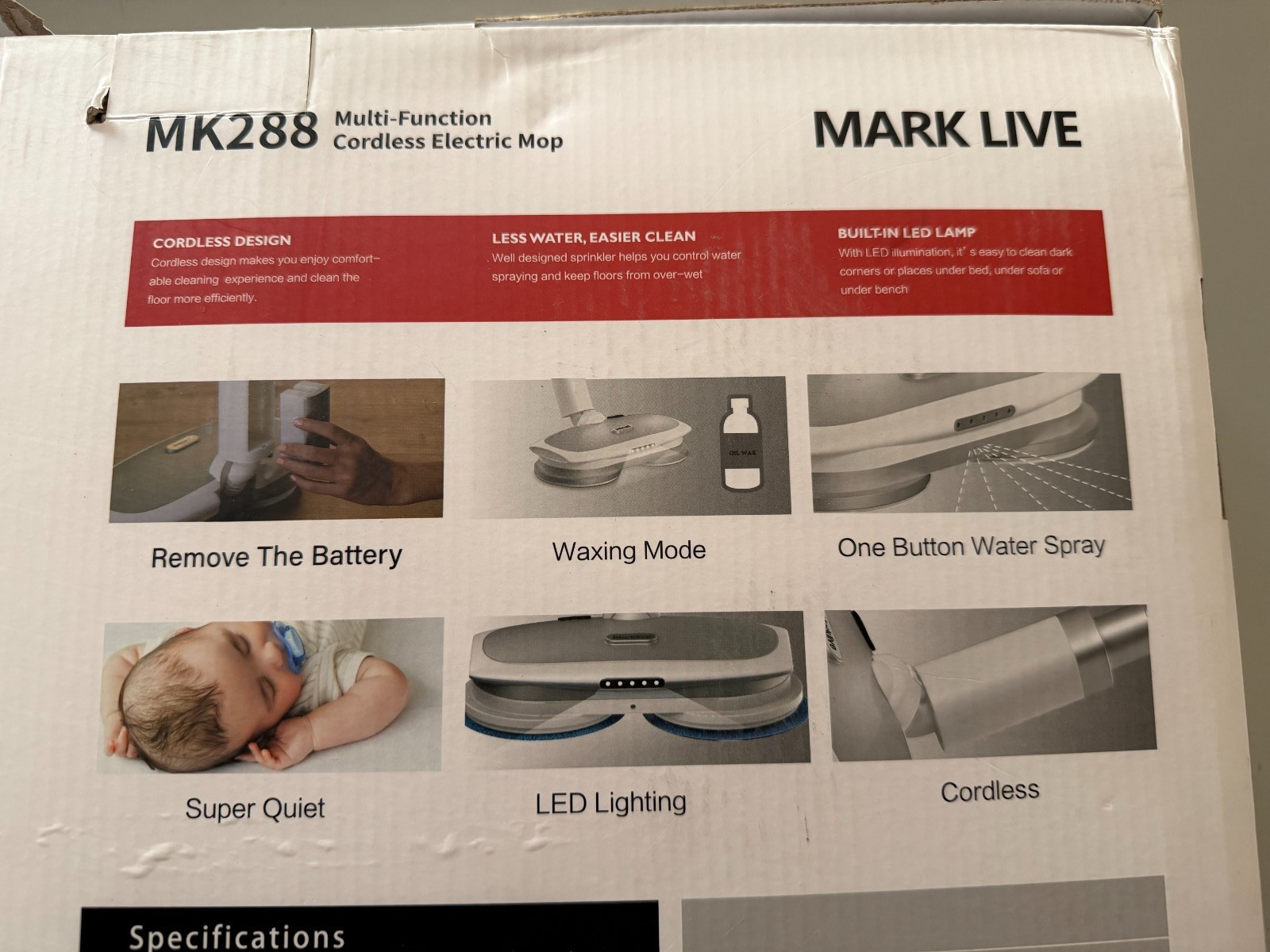 Mark Live Electric Mop Mk288 -New