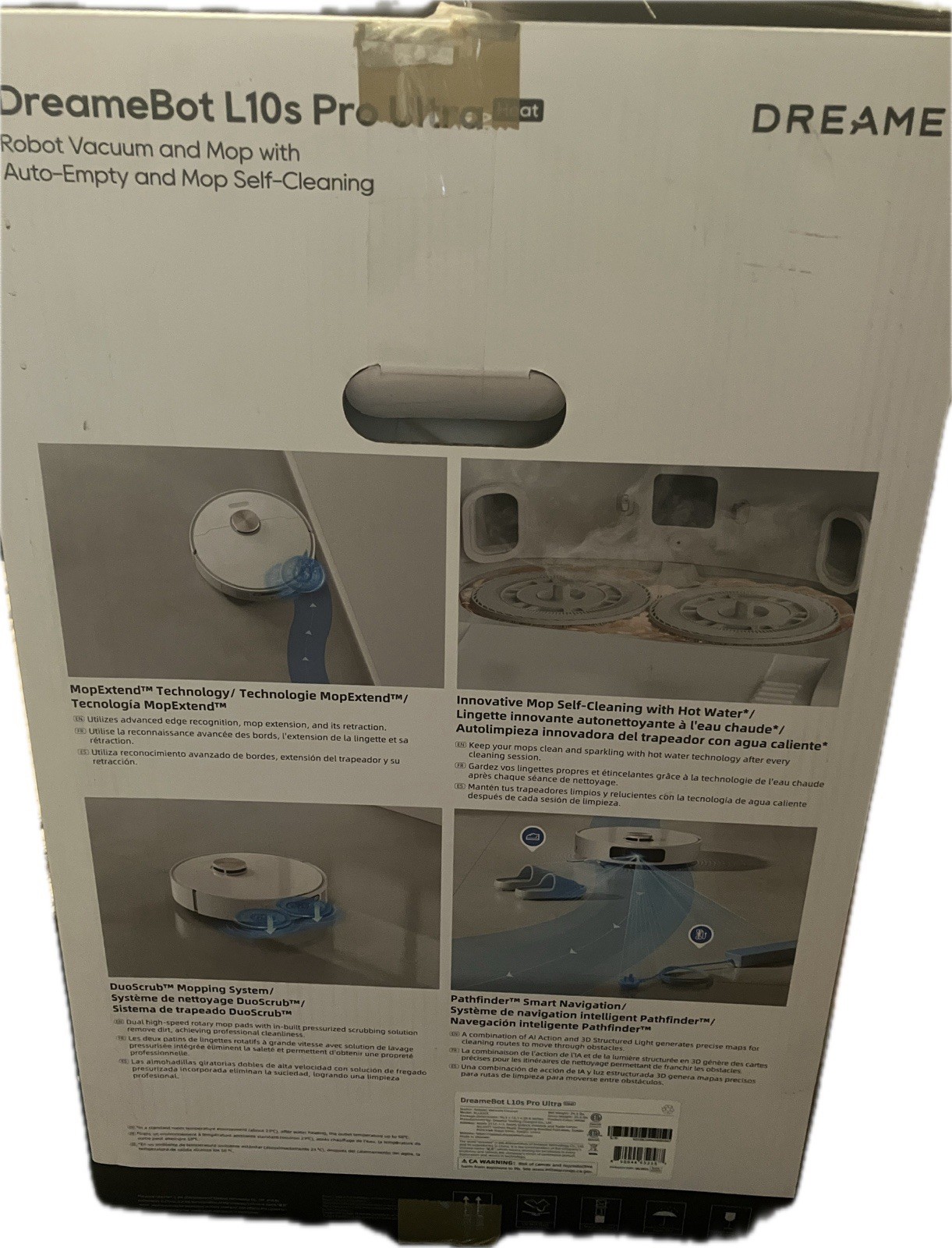 Dreame L10s Pro Ultra HEAT Robot Vacuum And Mop Combo 18″Cleaning Path White