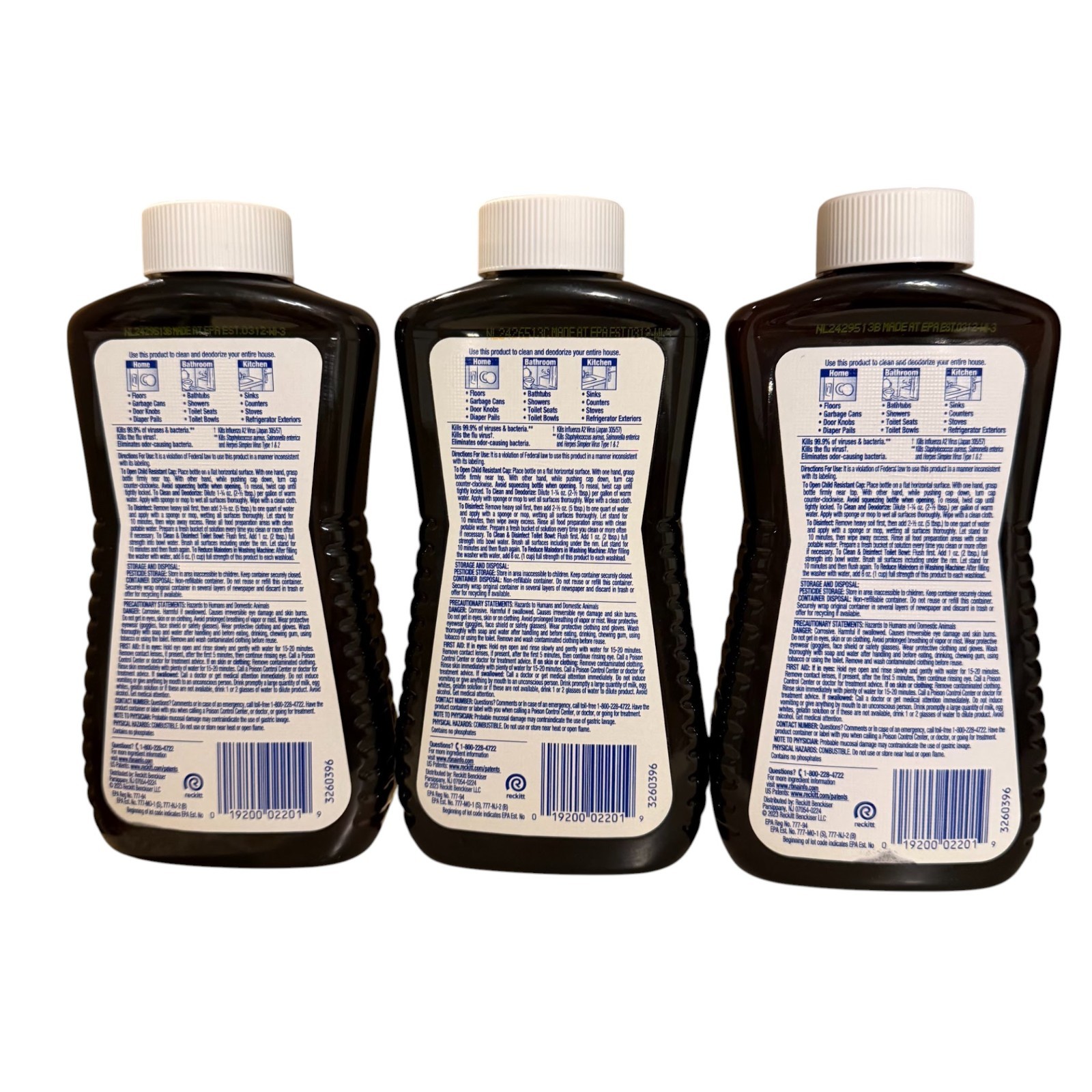 Lysol Concentrate Disinfectant Original Scent 12 oz Brown Bottle 3 PACK LOT