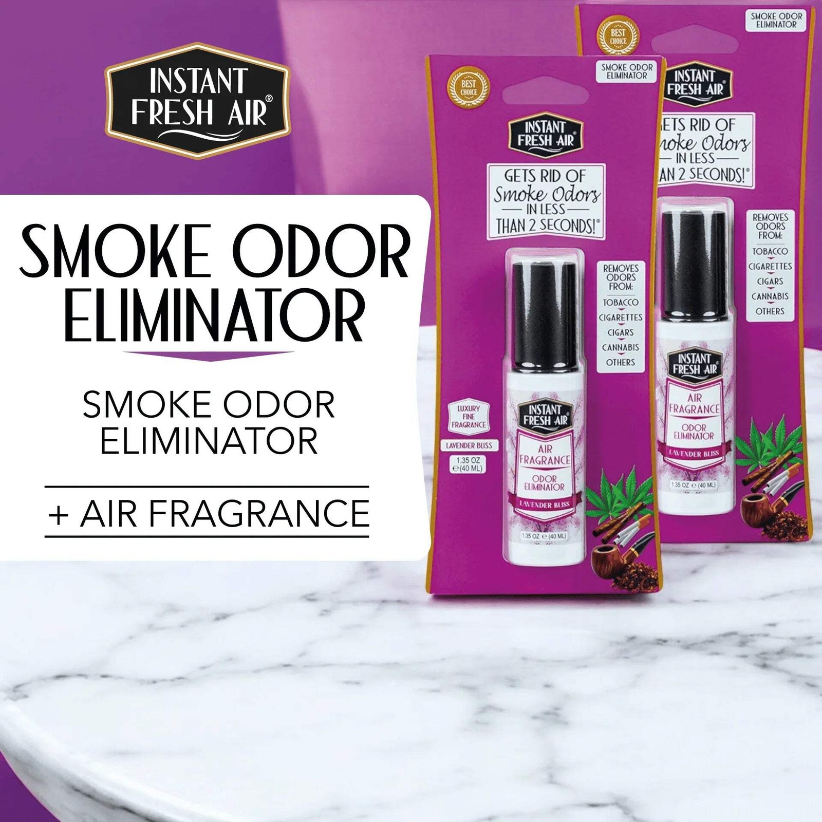 Smoke Odor Eliminator, 1.35 Oz (40 Ml). Pack of 2.