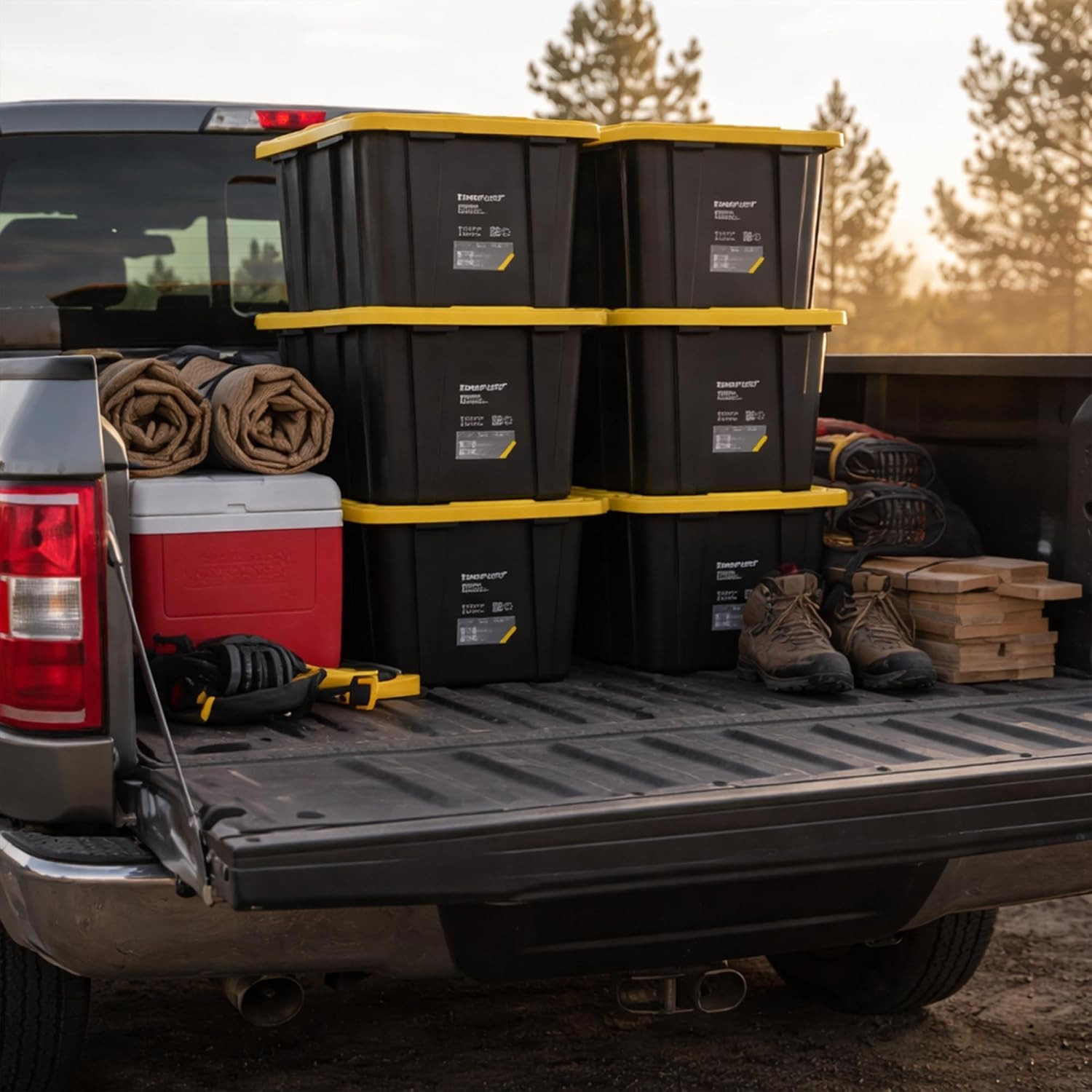 27 Gallon Heavy Duty Stackable Storage Containers with Snap-Tight Lid – 6-Pack