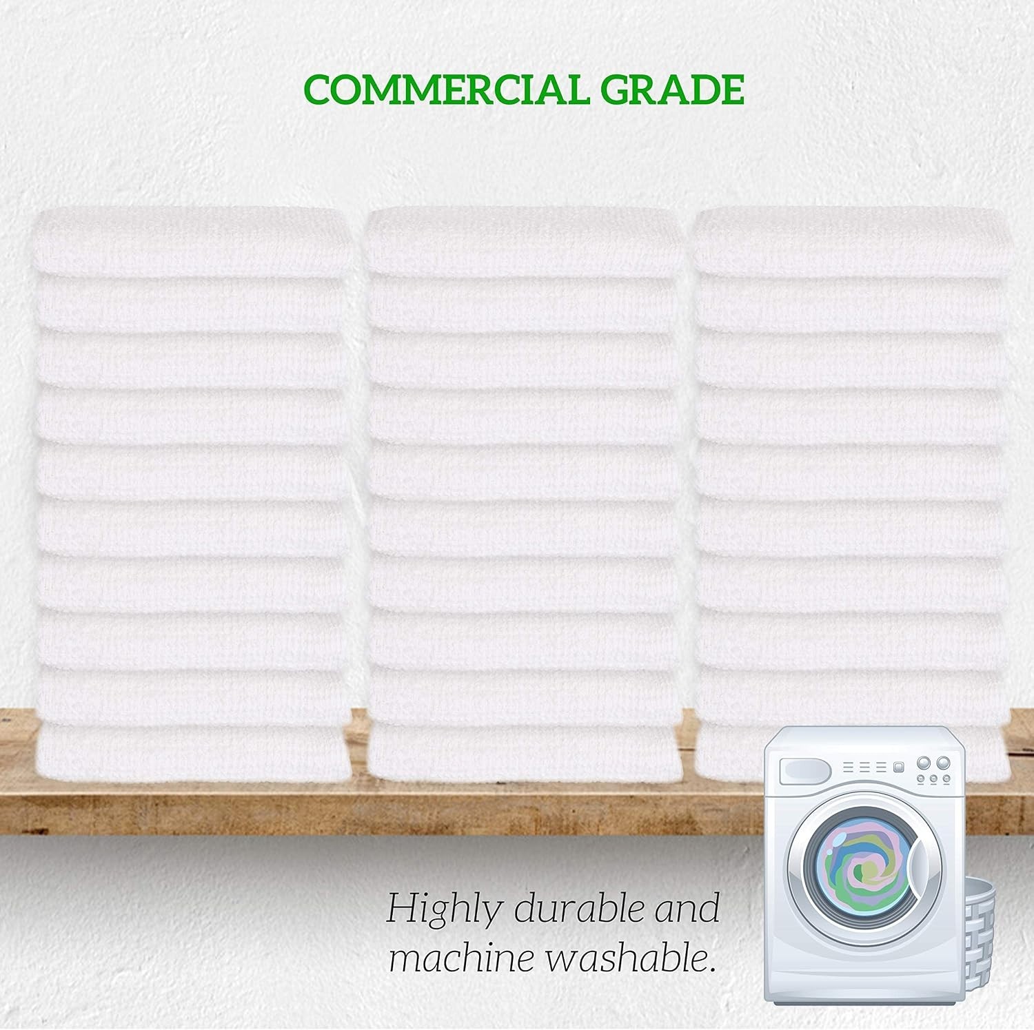 Cotton Wash Cloths 14″ x 17″ 50 Pack – Cleaning Rags, Bar Mop Towels, Absorbe…