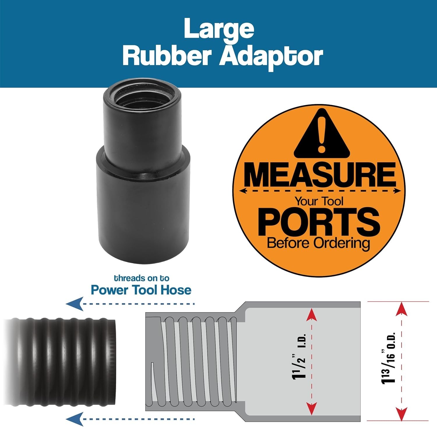 10 Foot Long Dust Collection Power Tool Hose Kit With 5 Fittings