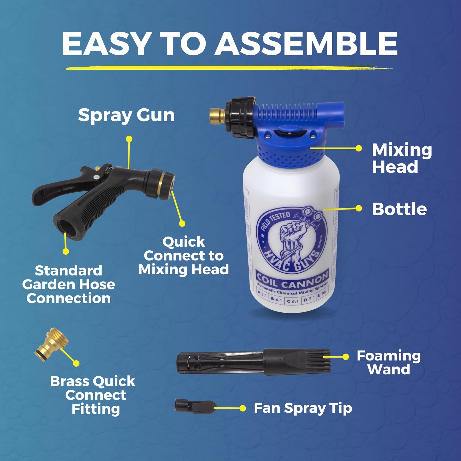HVAC Guys Coil Cannon Cleaner Mixing Sprayer for Air Conditioner and
