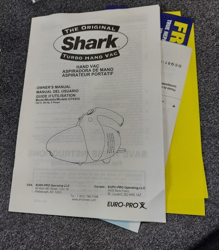 SHARK Turbo Hand Vac with 3 Extra Filters I Added in the Box
