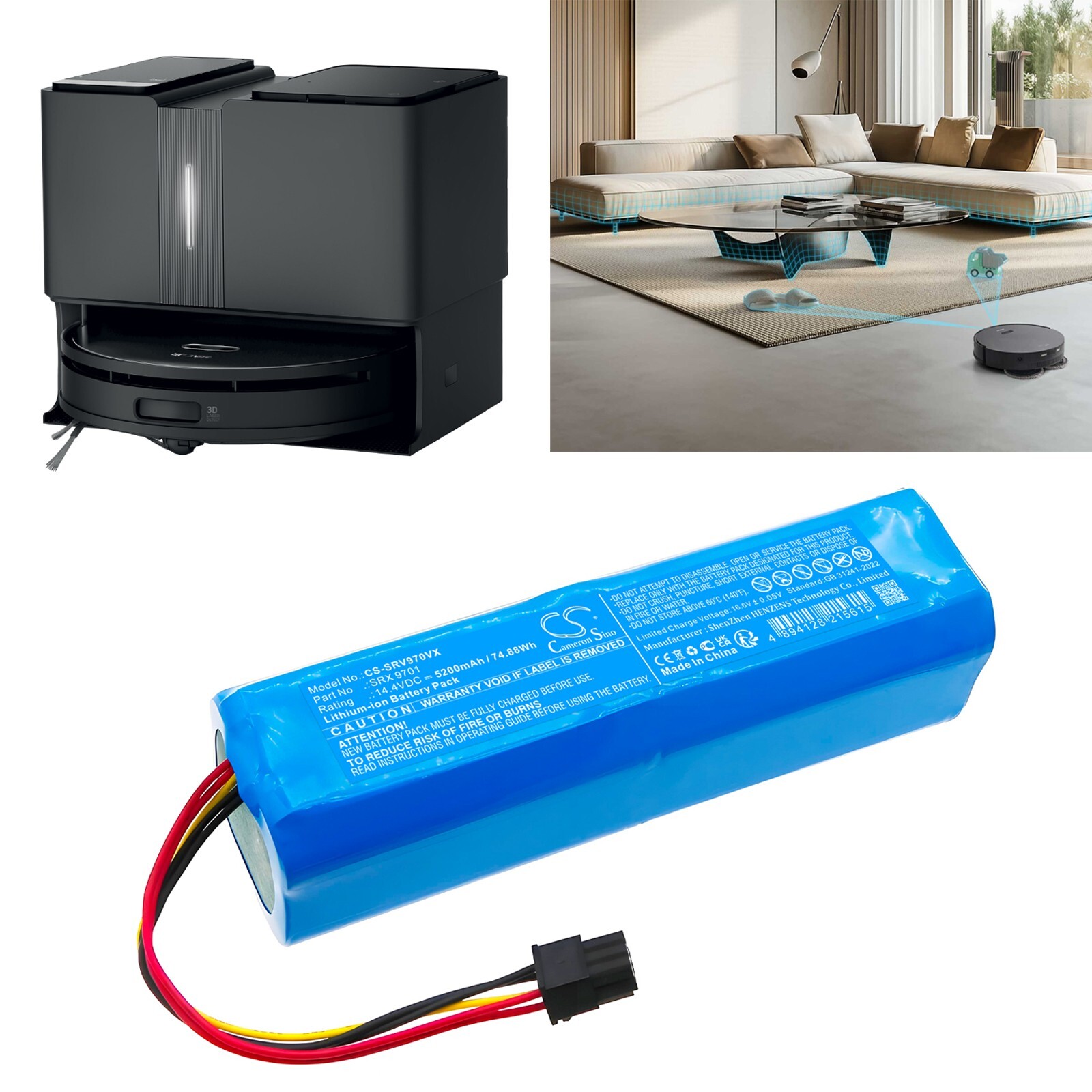 BATTERIE 5200mAh Type SRX 9701 For Sencor SRV 9790BK
