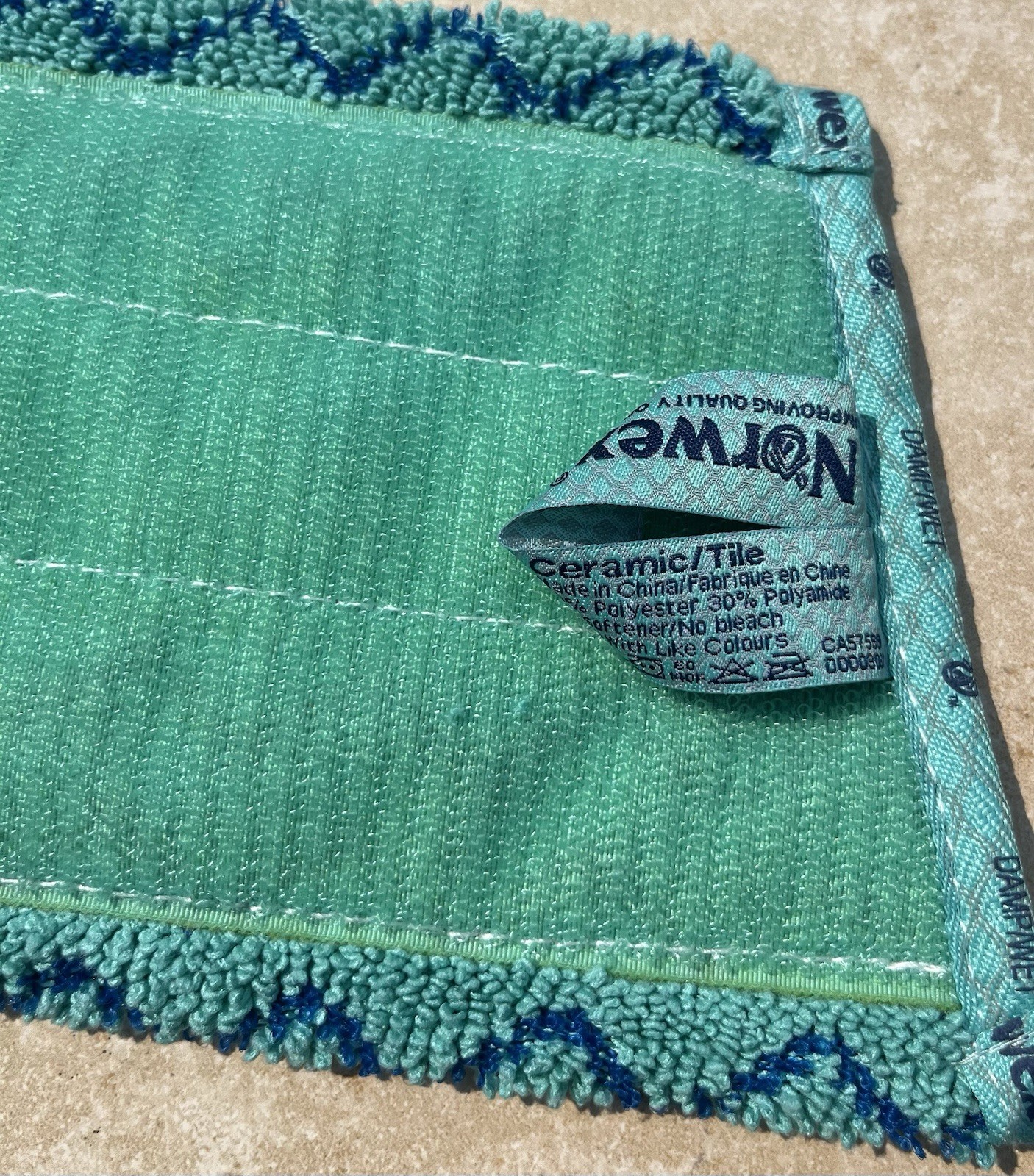 3 Norwex Ceramic/Tile, Damp/Wet & Dry Floor Mop Pads ~ Large
