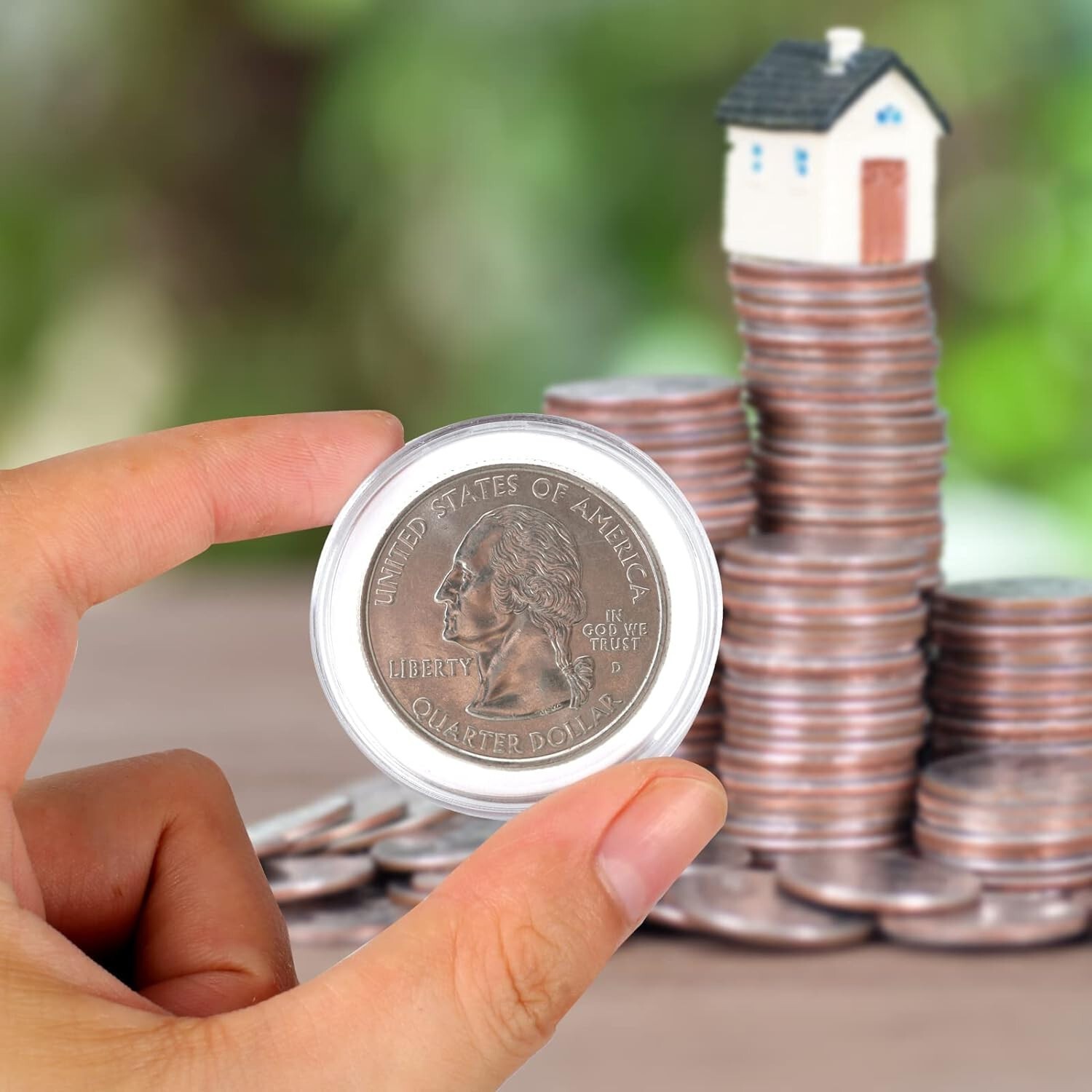41mm Clear Plastic Coin Capsules, Silver Dollar Coin Holder, 60PCS Coin Box US