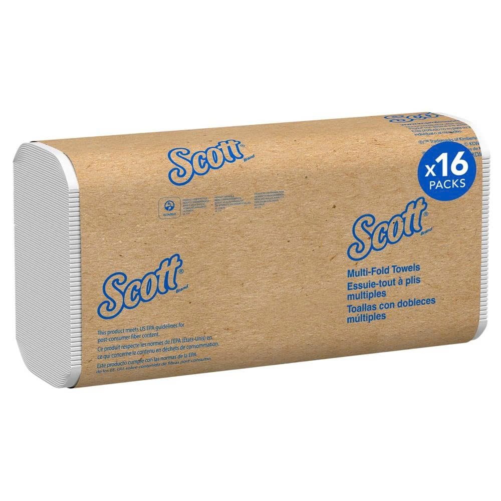 Scott Essential Recycled Multifold Paper Towels, 1-ply, 250 SheetsPack, 16 Packs