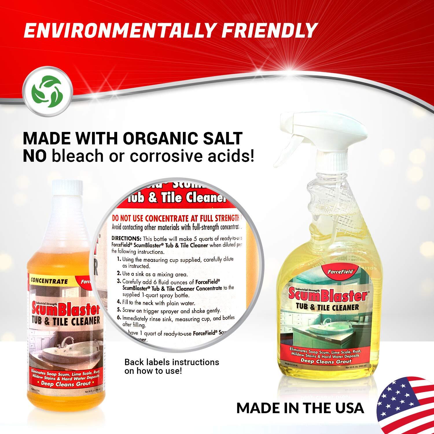 ForceField ScumBlaster Soap Scum Remover Tile and Grout Cleaner Hard Water