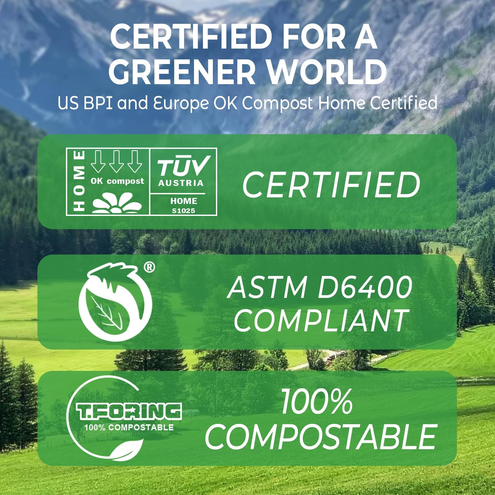 Compostable Trash Bags, 3-4 Gallon, 15 L, Extra Thick 0.8 Mil, Small Kitchen …
