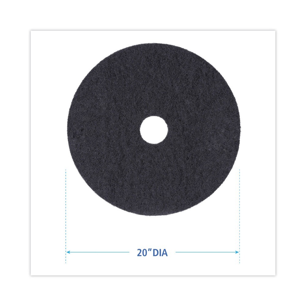 Boardwalk 4020BLA 20 in. Diameter Stripping Floor Pads – Black (5/Carton) New