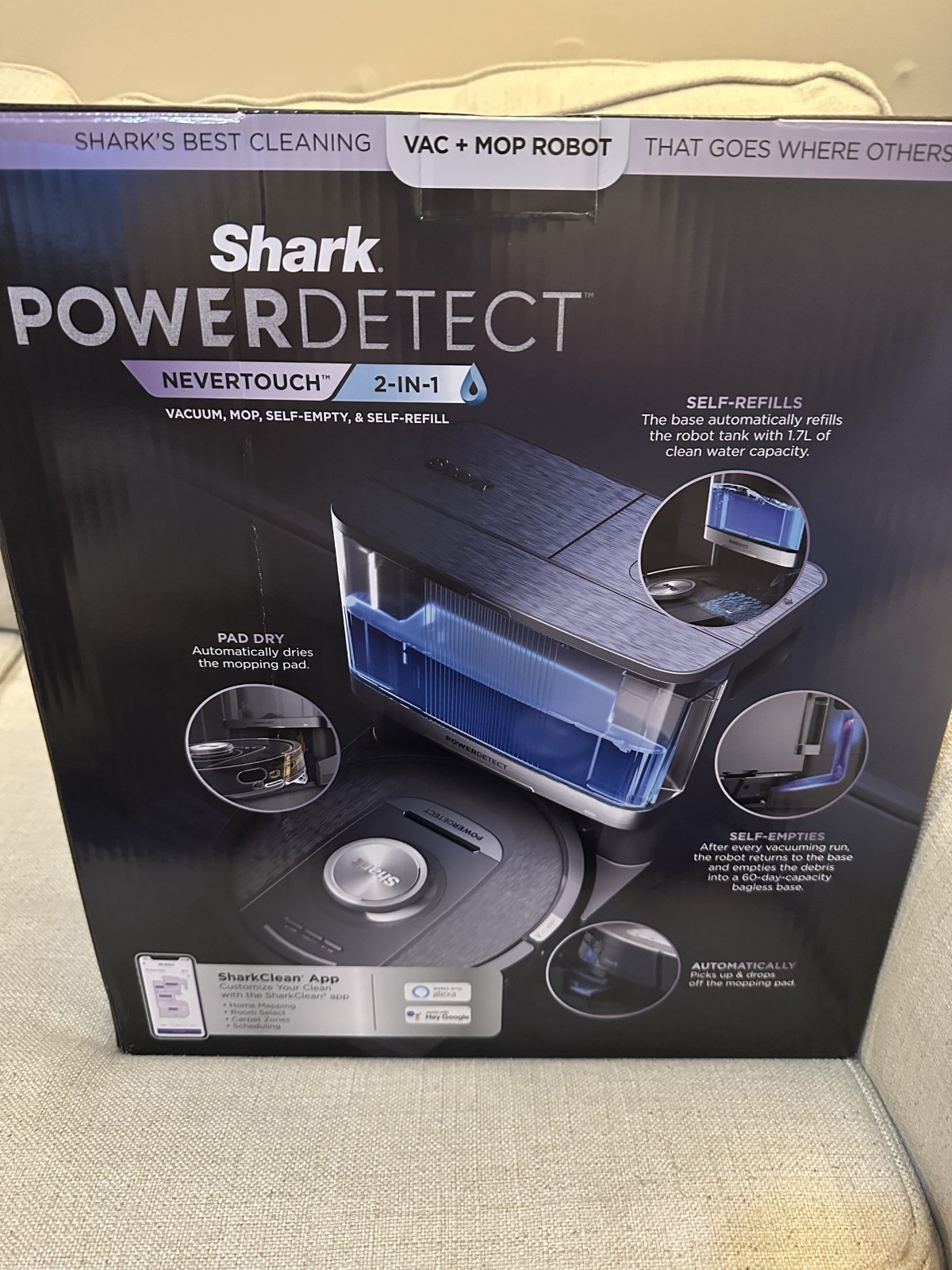 Shark RV2820YE Robot Vacuum & Mop Self-Empty/Self-Refill Auto PowerDetect