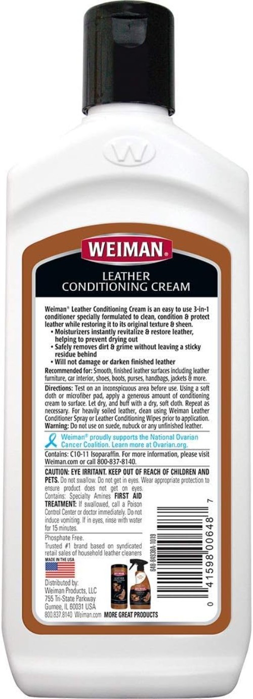 3 in 1 Deep Leather Cleaner & Conditioner Cream – Restores Leather Surfaces -…
