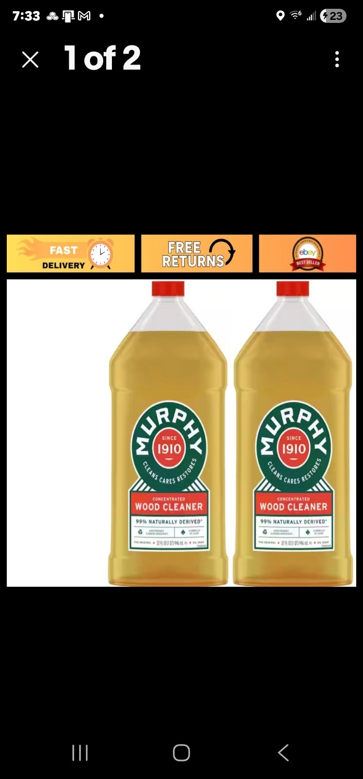 Concentrated Wood Cleaner – Murphy Oil Soap, 32oz (2-Pack) – Natural & Effective