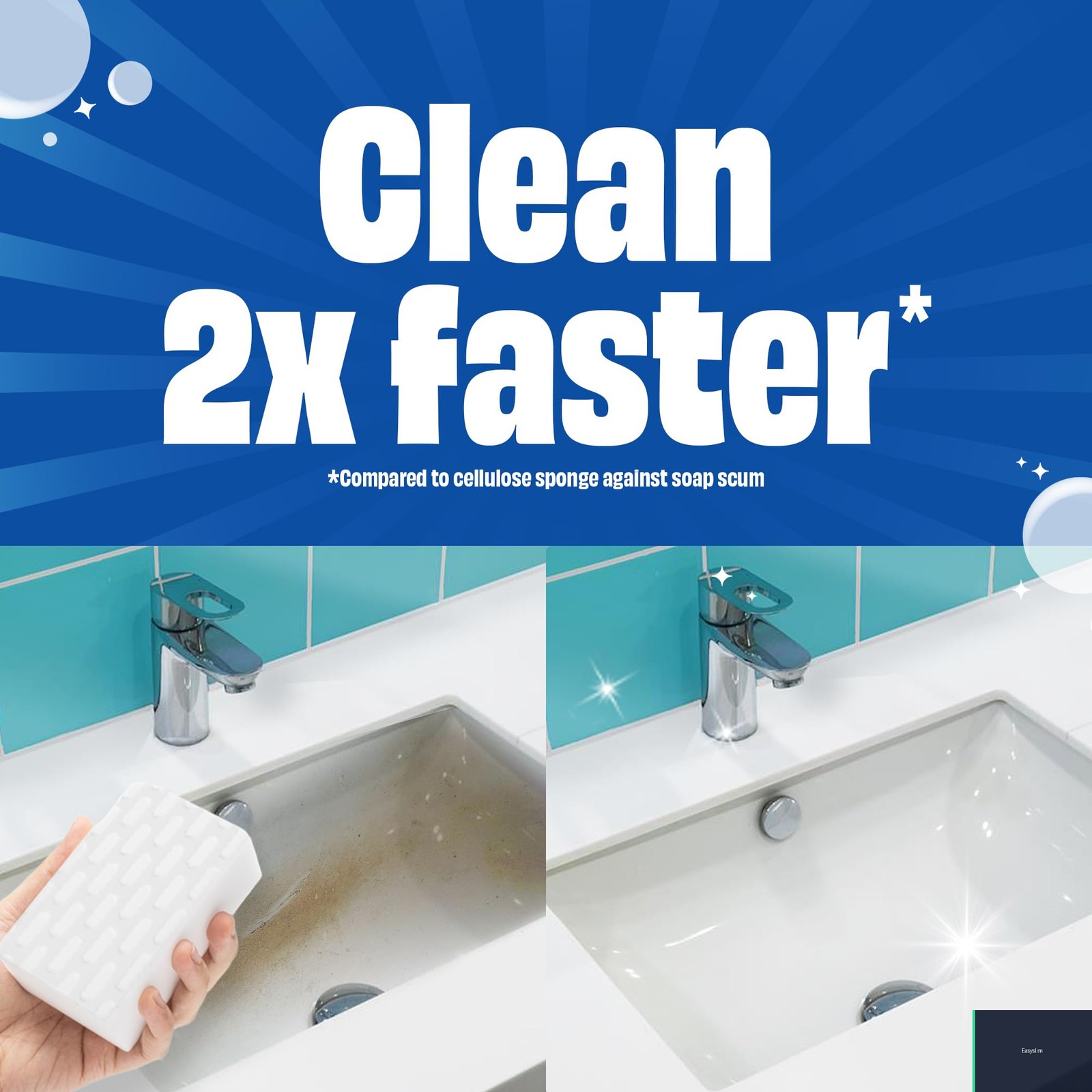 Bathroom Cleaning Erasers Rubber White Blue 32 Pack Sponge Bulk Multipurpose