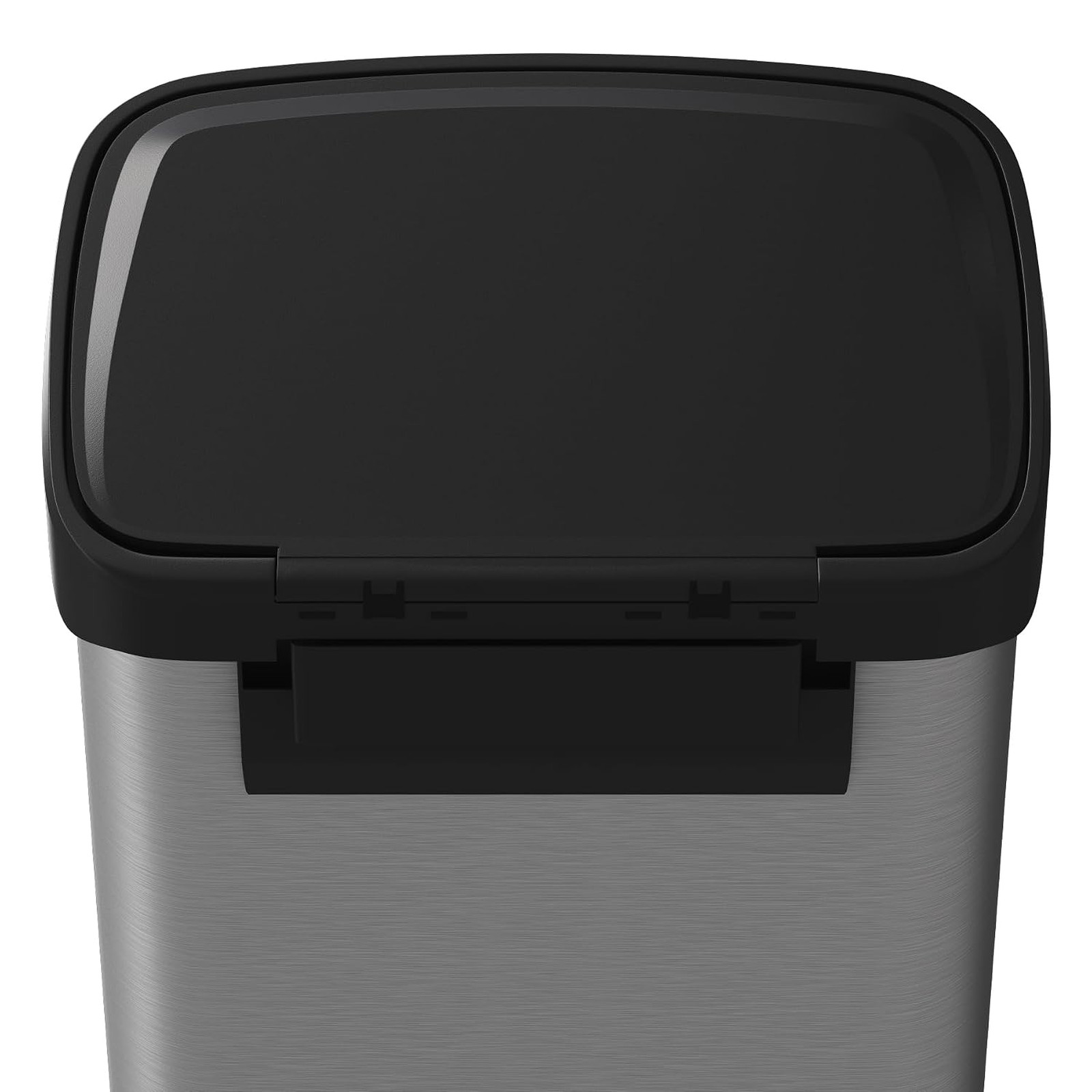13 Gallon Stainless Steel Kitchen Trash Can with Lid, Rustproof Step-on Garbage