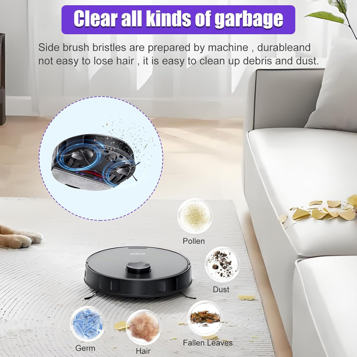 Side Brush Replacement Kits for Eureka E10S E20 plus Robot Vacuum Cleaner Parts-