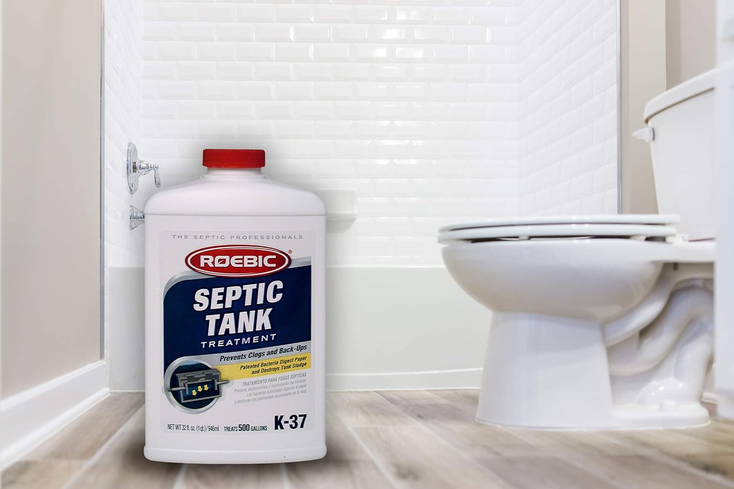 Septic Tank Treatment, Removes Clogs, Eco-Friendly Bacteria Enzymes, 32 Fl Oz