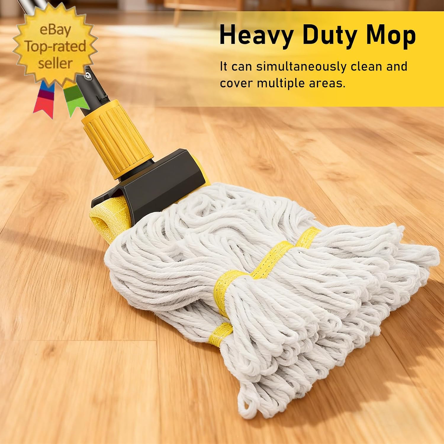 Heavy Duty String Wet Mop for Floor Cleaning, Commercial Industrial Cotton Mops