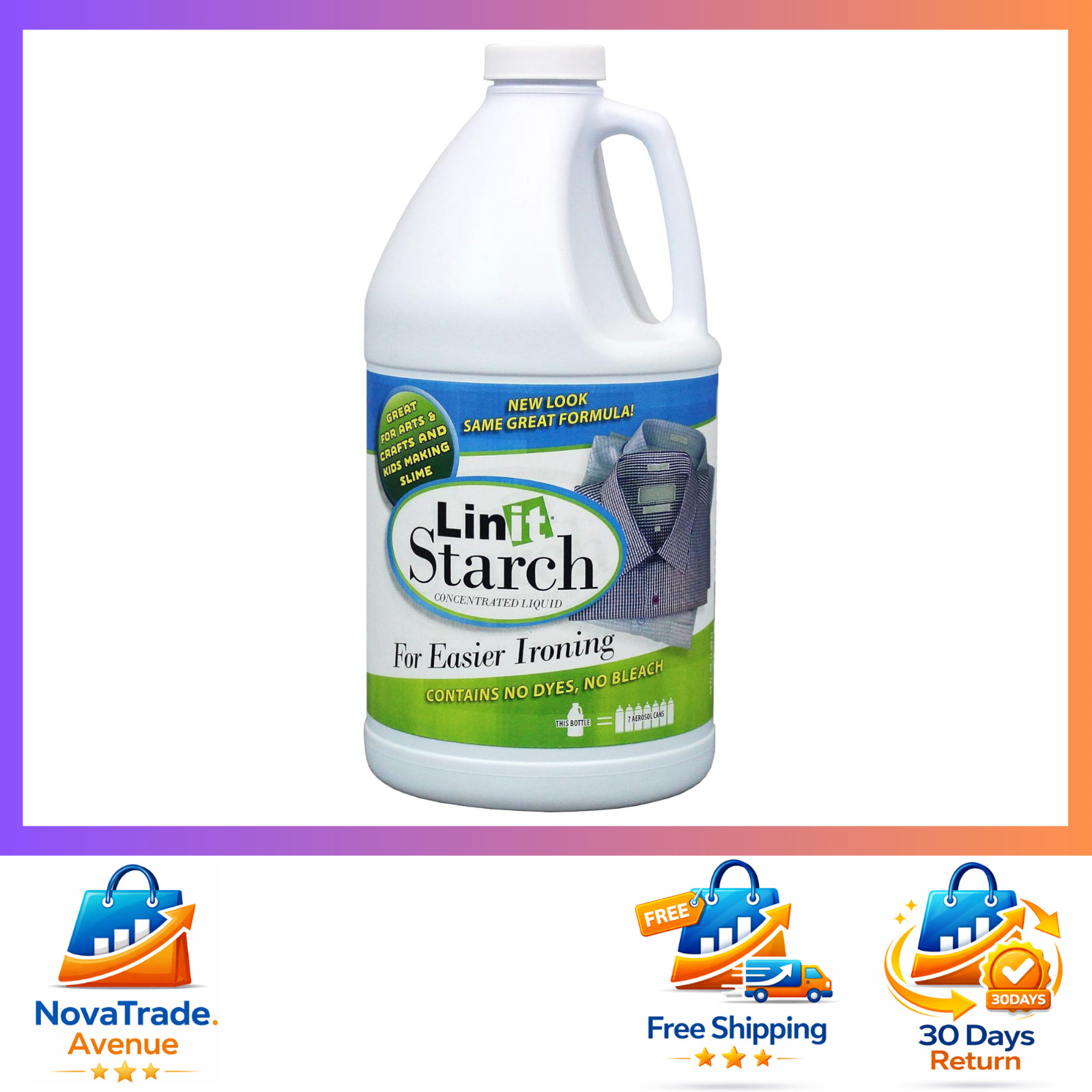 Linit Starch Crisp Finish 64 Oz Liquid Starch Ironing Crafts Slime – Free Ship