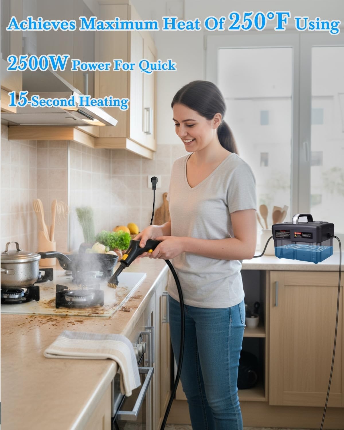 Handheld Steamer with 1600ML Tank – Fast, Efficient Cleaning for Home & Car