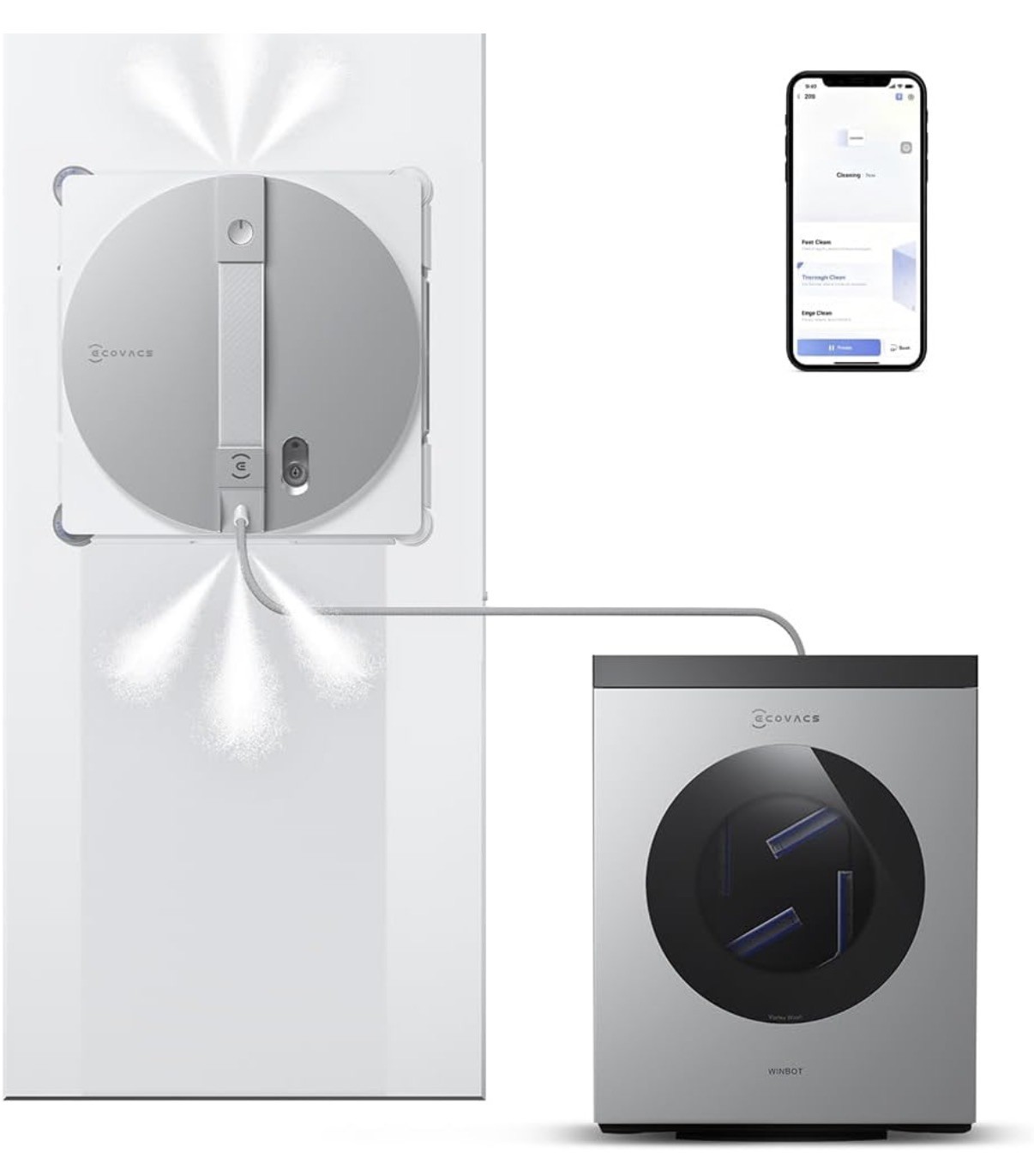 ECOVACS WINBOT W3 Omni Robot Window Cleaner , 12-Level Protection