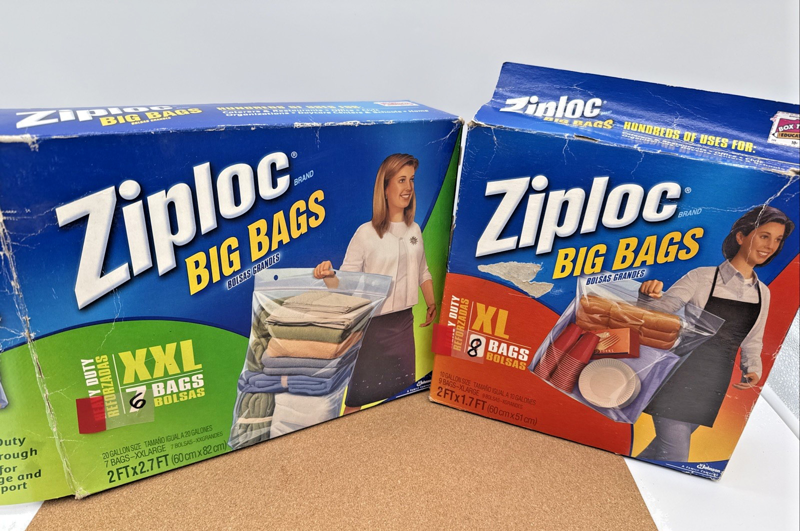 14 Ziploc Big Bag Double Zipper Handle Plastic Storage (8 Ct XL + 6 Ct. XXL READ