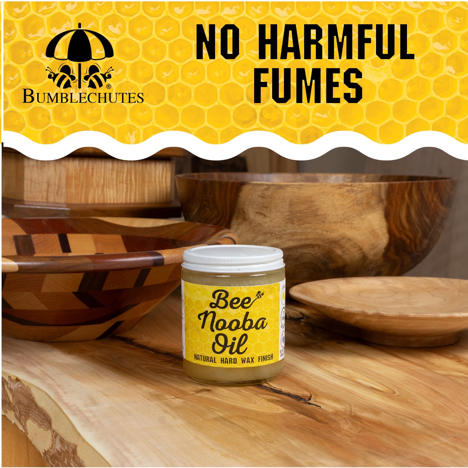 Bumblechutes Bee’Nooba Wood Oil Finish Natural Topcoat Beeswax for Wood, Hydr…